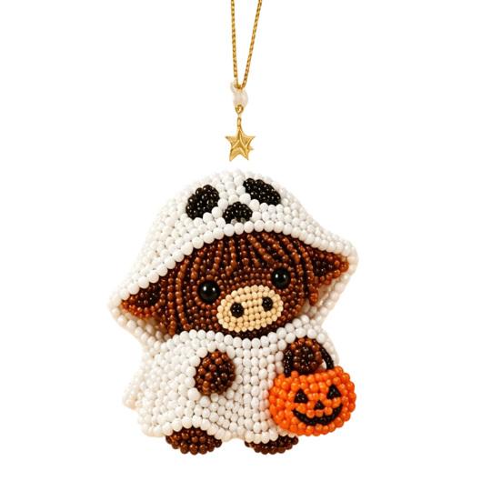 DIY Highland Cow Beading Kit Cute 3d Cow Bead Craft Pendant with Colorful Beads