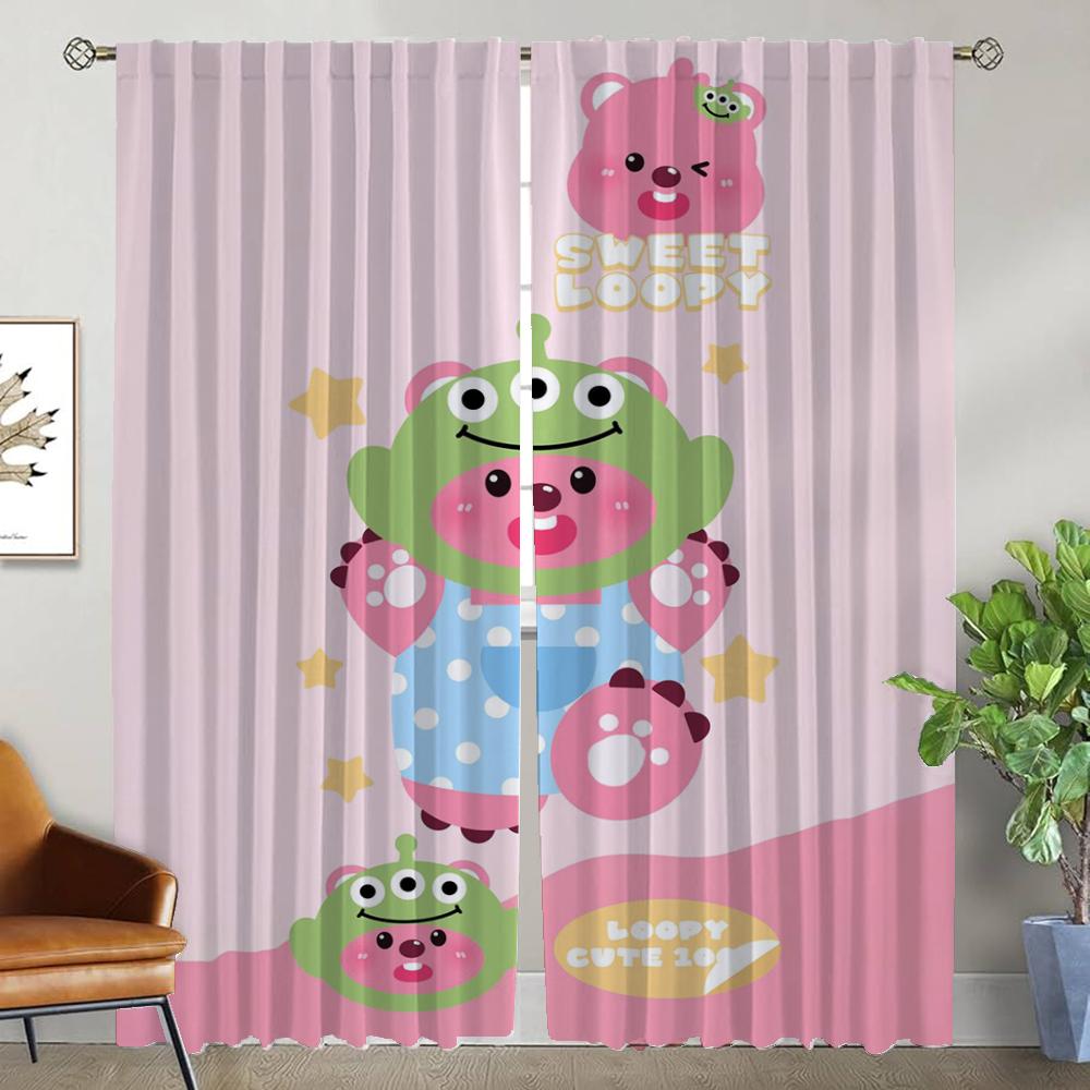 Anti-mosquito Curtains 2 Pieces Pororos Curtains for Living Room Curtain Tulle for Bedroom Halloween Decoration Partition Camera