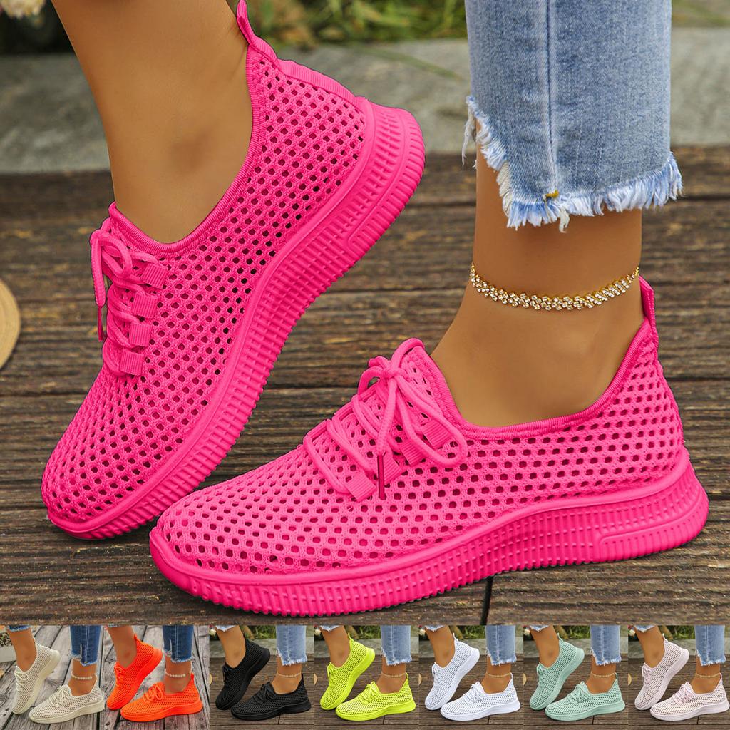 Women's Mesh Lace Up Lightweight Running Shoes Stylish Casual Soft Soled And Outdoor Sports Shoes Women's Sneaker Boots