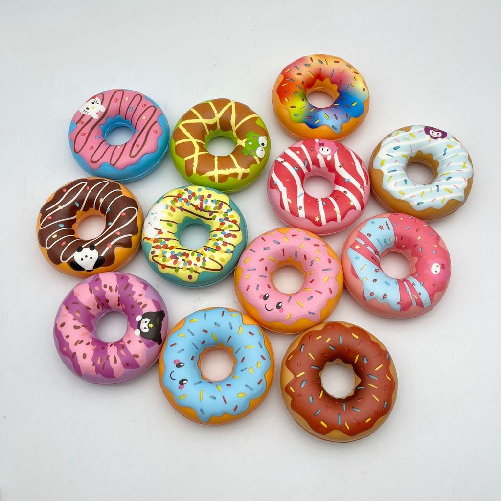 Donut Pu Slow Rebound Food Play Ornaments Pinch Music Foreign Simulation Cake Squishy