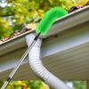 NUOLUX Stainless Steel Gutter Brush, Spider Web Preventer, Cleaner Tool with Telescopic Extension Poles (2 Brushes + 6 Poles), 230cm X 16cm X 8cm