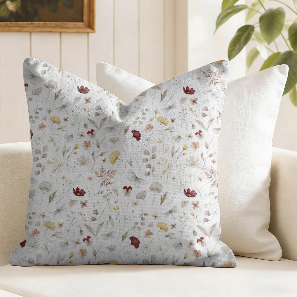 Boho Wildflowers Pattern Cushion Cover Natural Linen Pillow Cover DoubleSided Print Cushion Cover for Sofa Home Decor