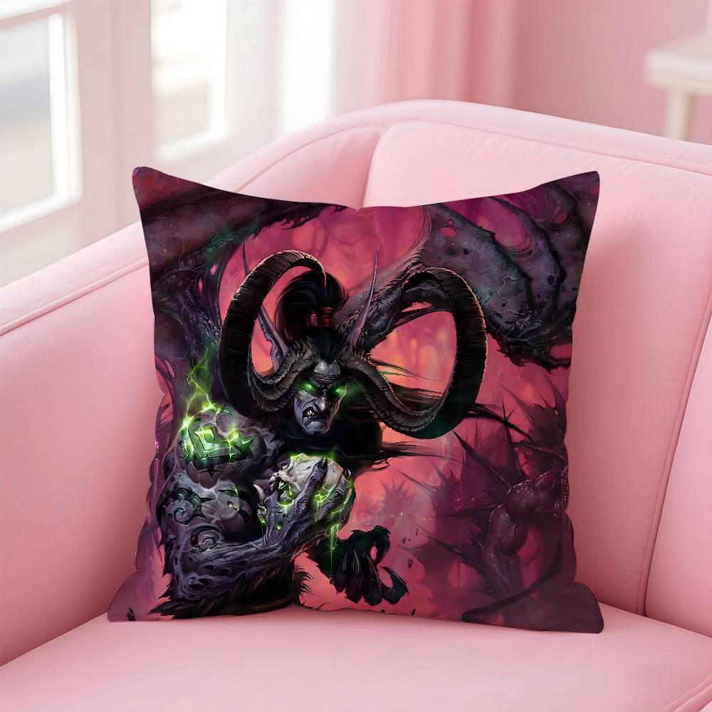 Warcrafts of World W-WOW Pillow Case Pattern Printing Pillowcase Living Room Sofa Cushion Cover Bedroom Room Decor