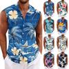 Camisa Masculina Havaiana de Lapela com Botões Camiseta Top