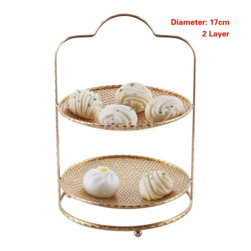 Creative pattern three layer Mini snack rack Fruit plate KTV bar restaurant tableware Cake rack Snack plate Water cube cake rack