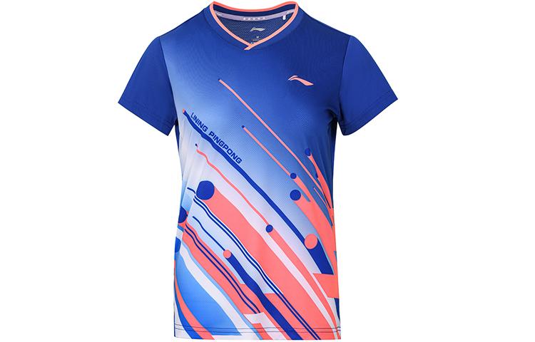 Li Ning Table Tennis Clothing Women s Dream Blue V Neck Moderate AAYS018-3 XL
