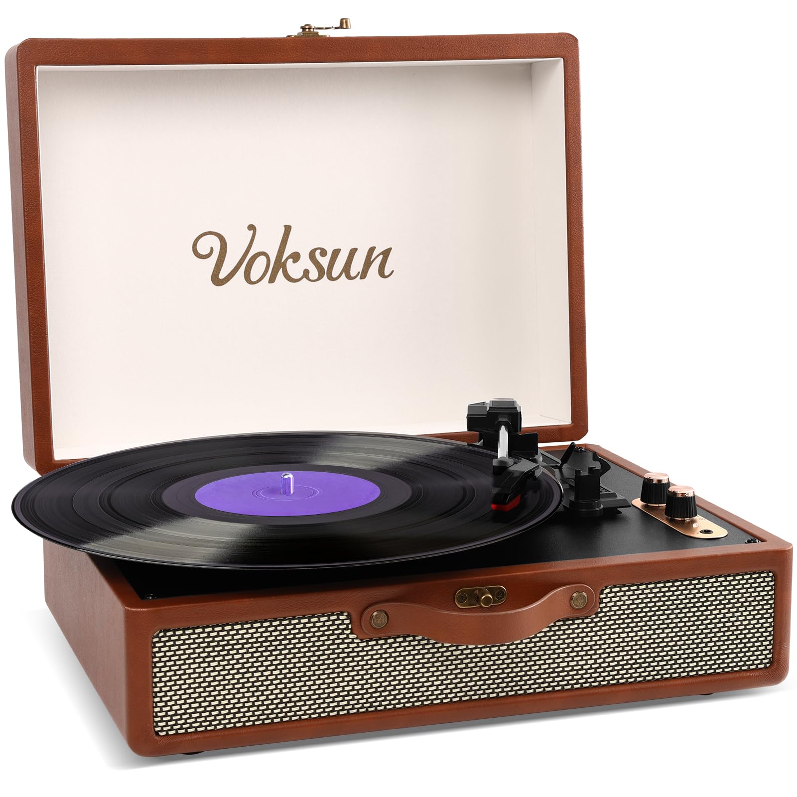 

VOKSUN Retro Record Portable USB Supports RCA Compatible with Japanese Instruction 2 Year Brown S350 Player, Recording, Built-in Speaker, BT5.0 коричневий