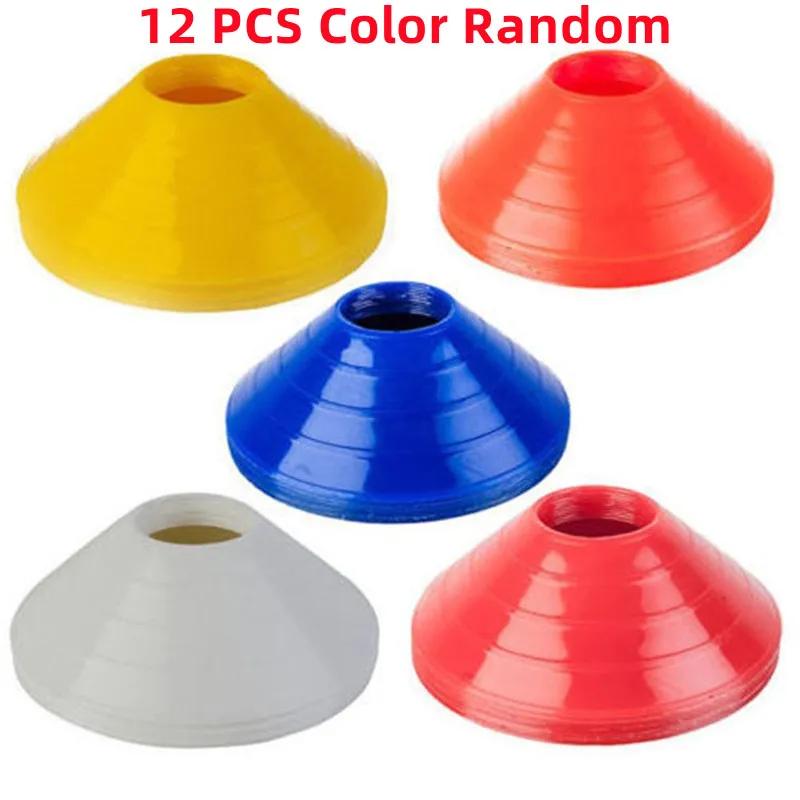 Conjunto de 12 Cones Equipamento de Treino de Futebol Brinquedo Para Criança Cones de Disco Profissional Obstáculos de Exercício de Agilidade Desvio Adereço de Treino Esportivo