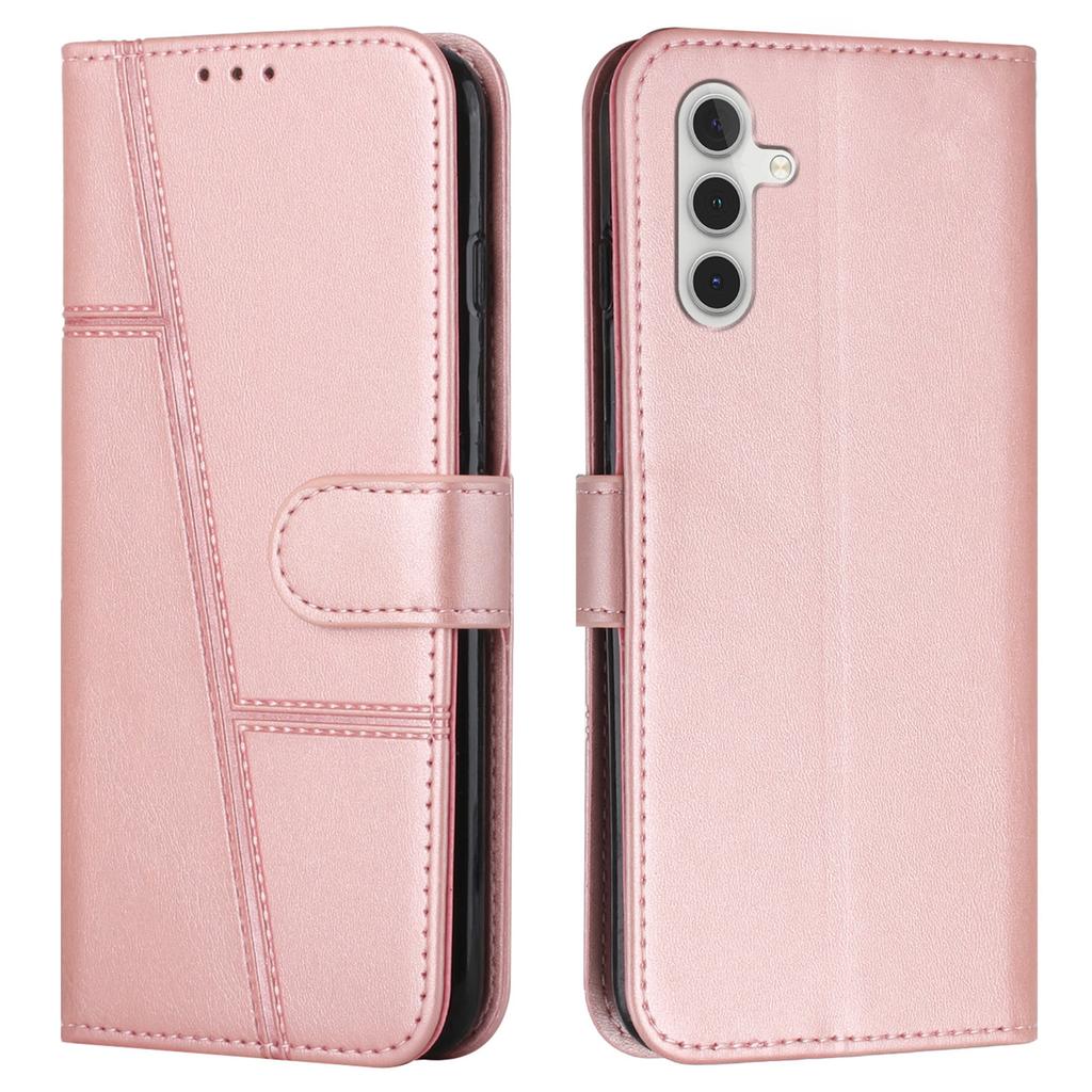 For Samsung Galaxy S25 FE Leather Phone Case Foldable Stand Wallet Flip Cover with Strap
