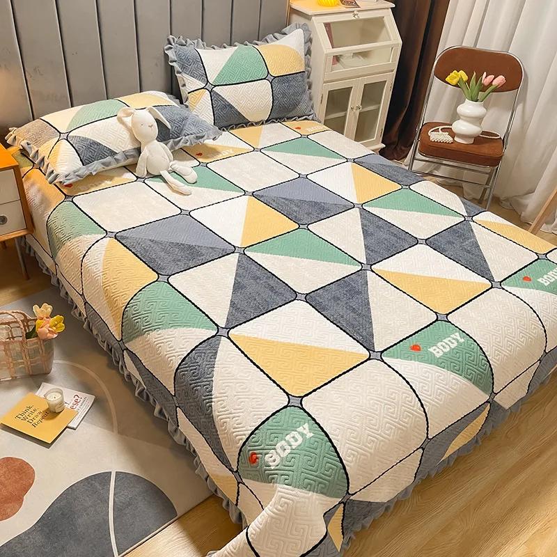 Thickened Milk Fiber Quilted Bed Cover Three Or Four Piece Suit Winter Tatami Bed Cover