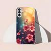 Capa de telefone de vidro banhada a prata com design de flor adequada para Samsung Galaxy S26 S25 S24 S22 S21 S20 FE/Ultra/Plus capa rígida