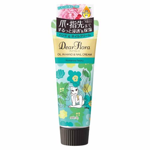 MANDOM Dear Flora Oil-in Hand & Nail Cream, Romance Peony, 60g (x 1)