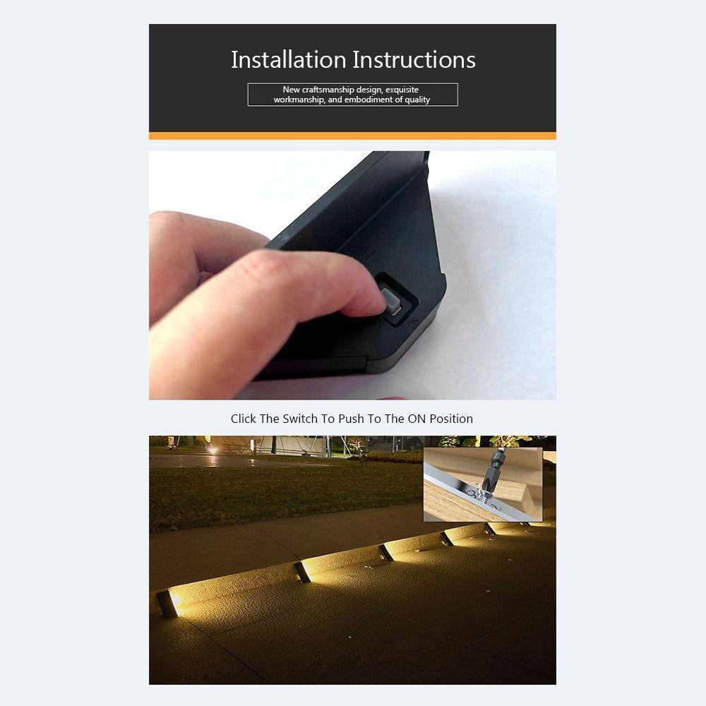 LED Solar Step Lamp Warm Light Outdoor Floor Light High Quality Stair Light  Step Deck Fence