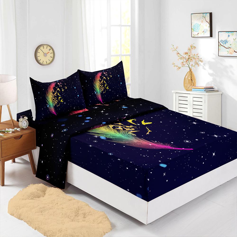 Four-Piece Mattress Sheet Digital Printing Dream Catcher Mattress Protective Cover Bedding