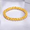 Lucky Gold Cat's Eye Bracelet Matte Finish Traditional Women's Laser Brushed Bead Bracelet Intertwined Pattern Alloy