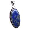 Lapis Lazuli Natural Gemstone Antique Silver Plated Pendant 2.5" J 1031