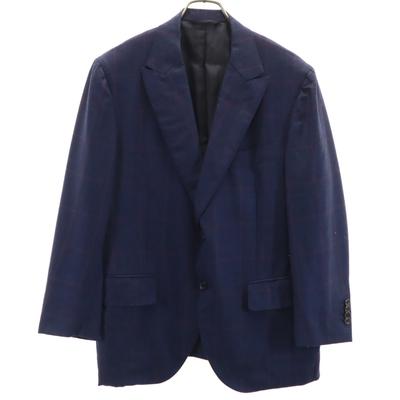 BLION Check Pattern Tailored Jacket Navy Men's Used