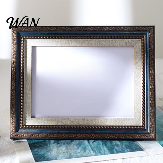 European Style Picture Frame Vintage Photo Frame, Art Mat for Tabletop Display Elegant & Wall Mount, Decorative Studio Portrait Photos Retro Carved