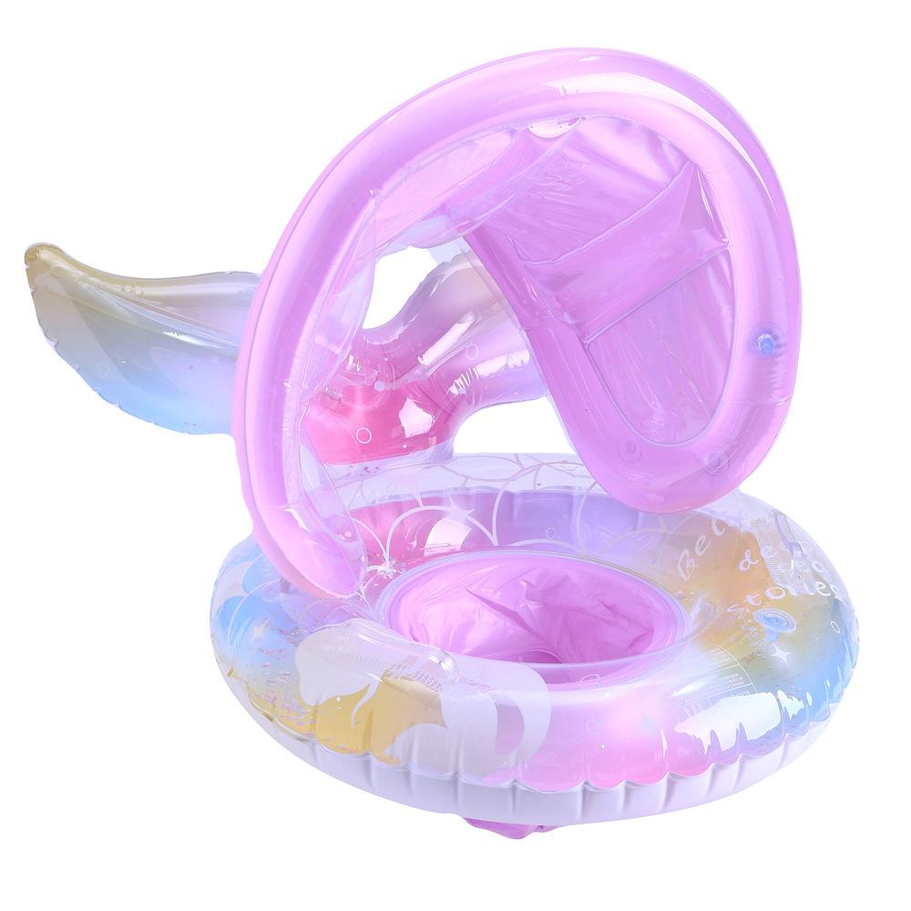 Xiao Lv Inflatable Baby Swim Ring with Removable Sunshade Canopy