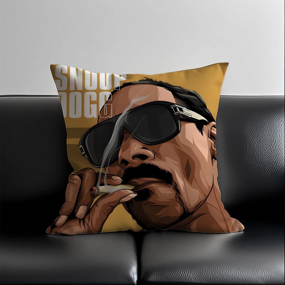 Saint Jesus S-Snoop D-Dogg Music Pillow Case Anti-Dustmite Pillowcase Invisible Zipper Silky Short Plush Sofa Cushion Cover