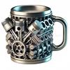 V8 Cup V6 Creative Resin Mug: High-End Mechanical Engine Ornament