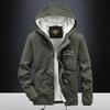 Autumn Men's Hooded Cotton Clothes Casual Simple Trend Fashion Warm Windproof Piled Thickened Jacket Men