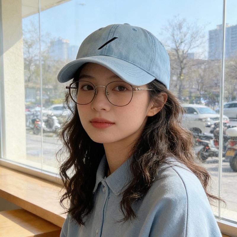 

Baseball cap women s spring and summer versatile wide-brimmed couple peaked hat showing face small hat M（56-58cm）