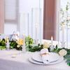 1 Set Glass Housewarming Hurricane Candle Holders Christmas Clear Elegant Windproof Table Centerpiece Decorations