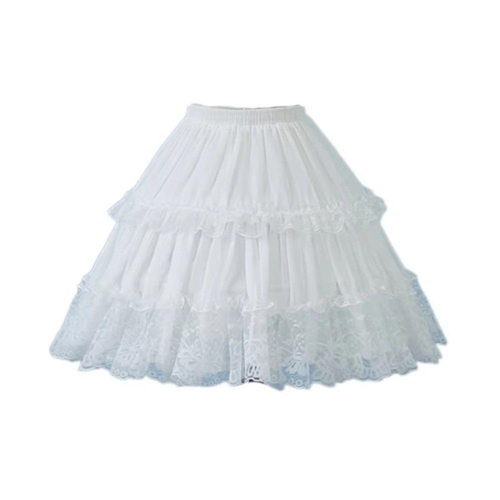 Spitzen-Damen-Unterrock Rüsche Lolita Krinoline Neuer Kurzer Halber Unterrock Unterrock Zubehör