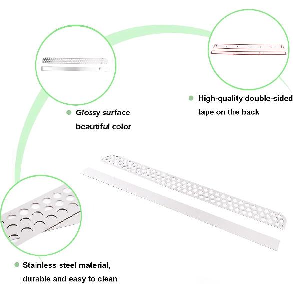GrillSpoiler Bumper Vent i Rustfritt Stål med Honningkake-netting passer til Hummer H3 2005-2009, Ventilasjonsgitter Deksel