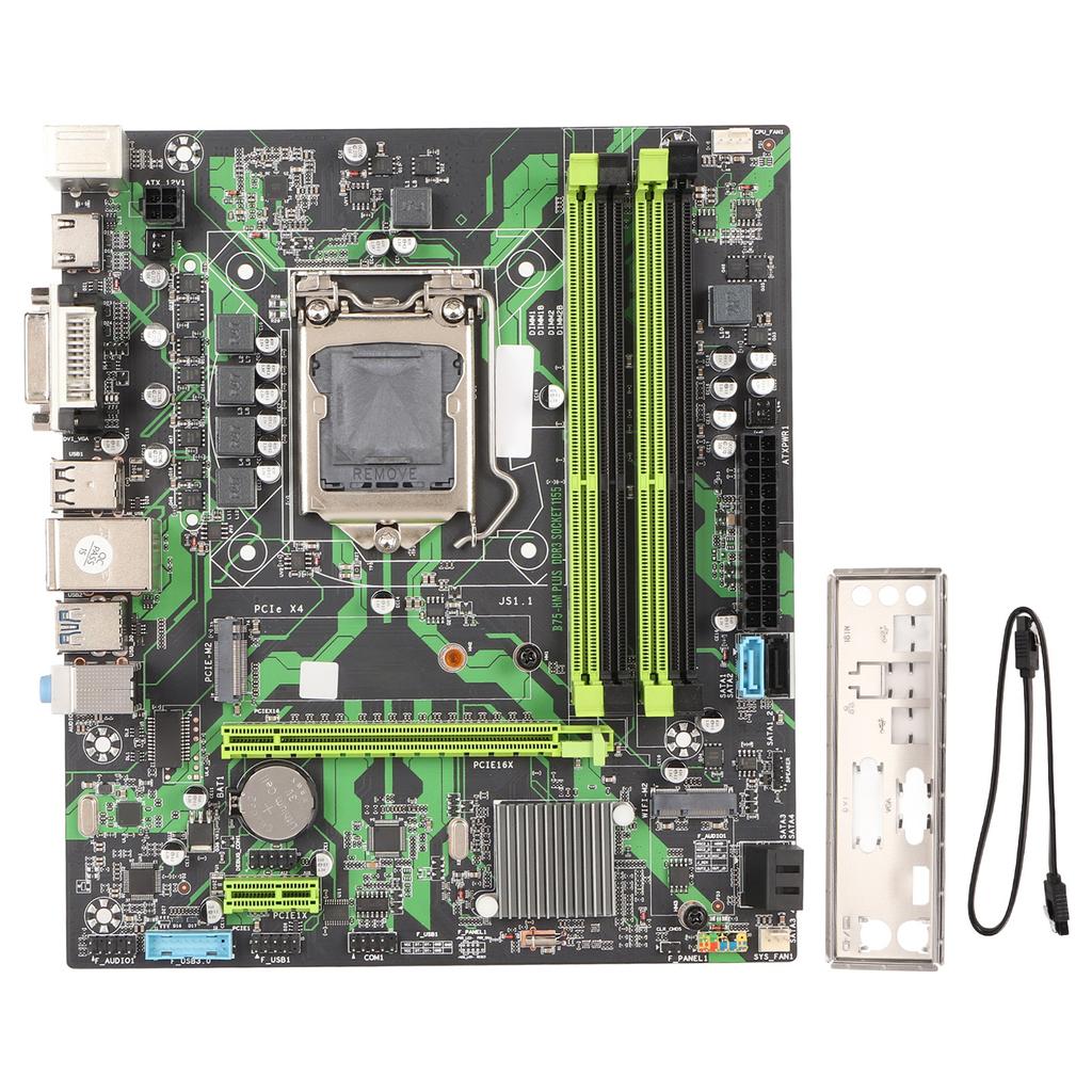Desktop Motherboard B75 HMPLUS LGA 1155 Slot 4 DDR3 6Gbps Serial ATA M.2 NVME PCIe X16 VGA HD Output ATX Motherboard