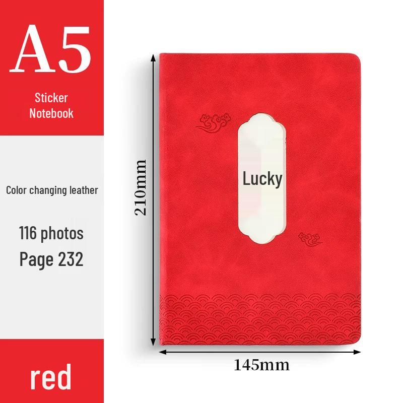 Ruyi Leather A5 Notebook: Chinese Style, Auspicious Wealth & Good Luck Design
