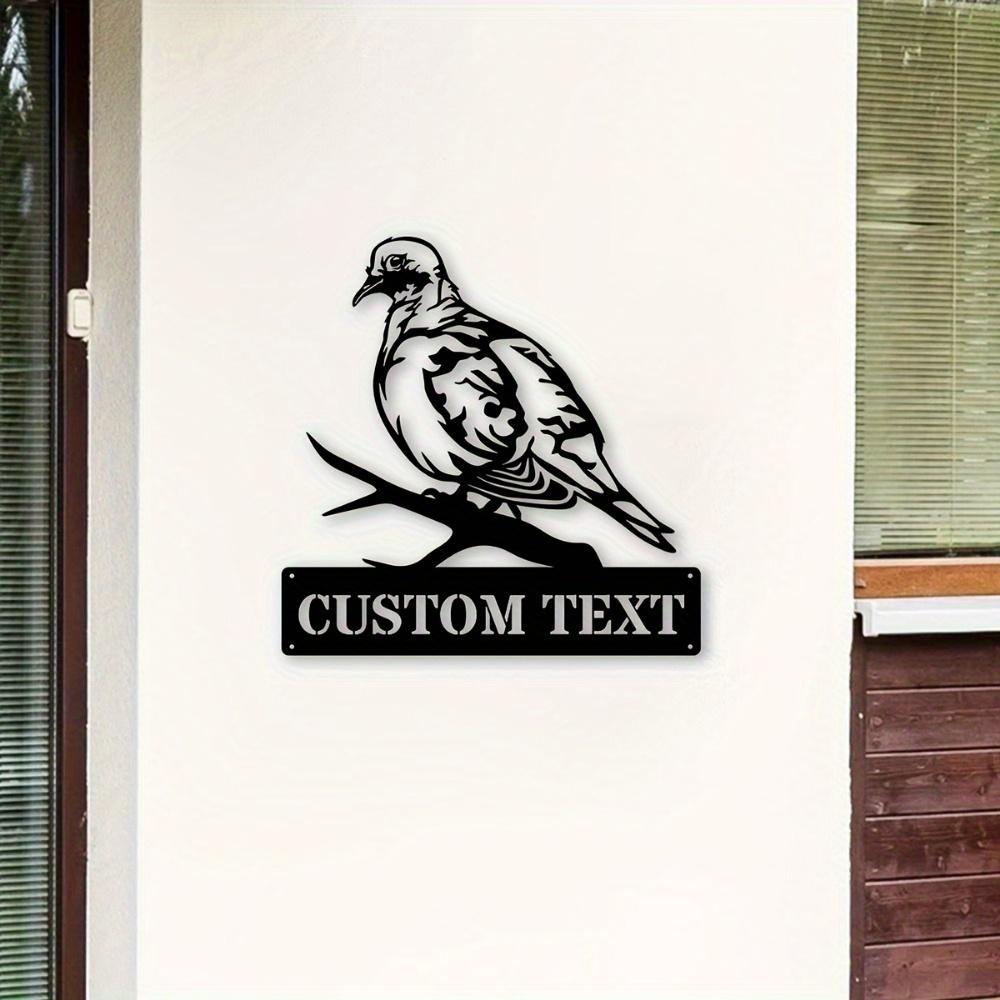 Personalized Bird Metal Wall Art Custom Text Modern Sculpture Indoor Outdoor Holiday Decor