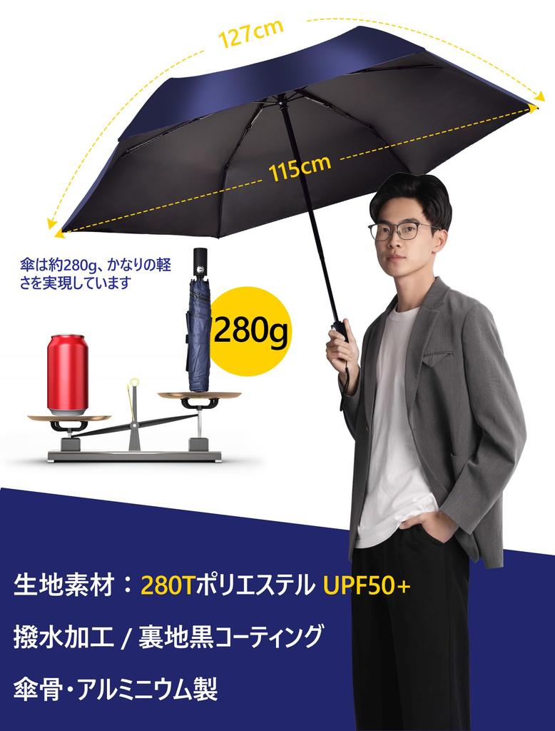 Sun for both sunny and rainy large 115cm lightweight opening and UV light highly folding umbrella with function umbrella, days, size, diameter,
