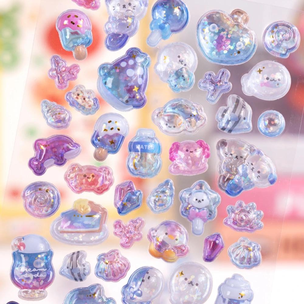 Japanese Style 3D Relief Stickers Scrapbooking Diy Journaling Stationery Diary Decor Cute Stickers School Supply