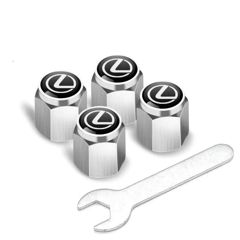 4PCS Metal Tire Valve Stem Caps For Lexus ES300 RX330 RX300 GS300 IS250 IS200 CT200h IS300 NX RX LX GX GS Wheel Air Dust Cover