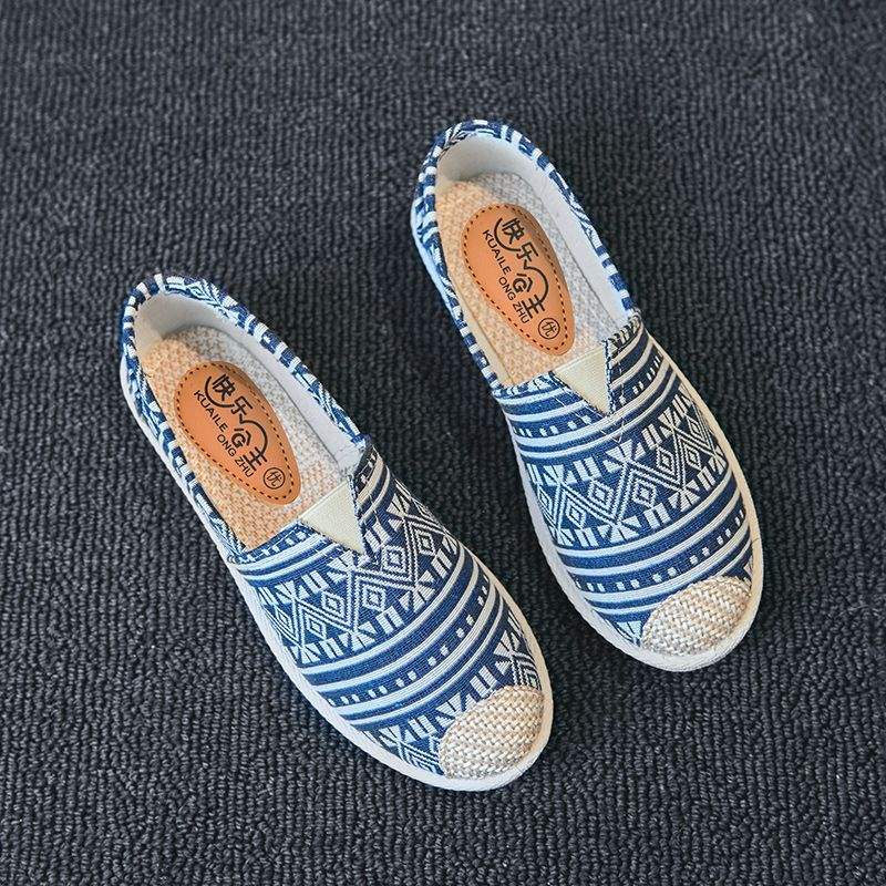 Old Beijing Cloth Shoes Women's One-pedal Lazy Fisherman Shoes Canvas Shoes New Spring and Autumn Summer Breathable Flats