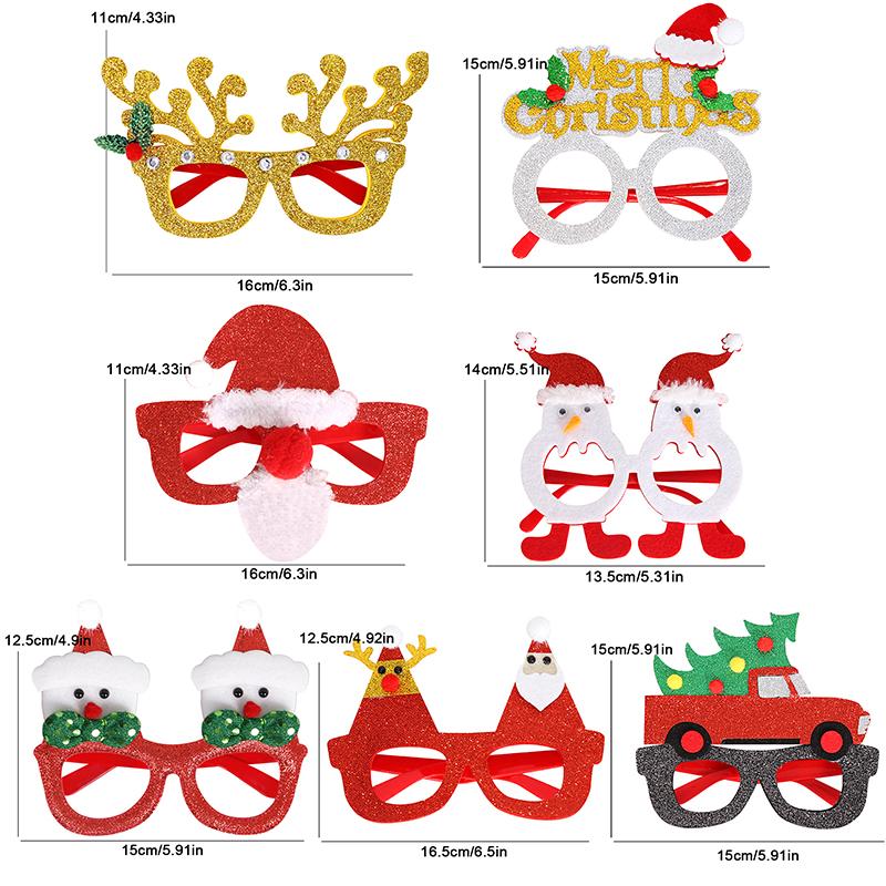 Świąteczne Oprawki Okularów Dekoracje Świąteczne Dorosły Dzieci Prezent Świąteczny Brokatowy Mikołaj Bałwan Okulary 2025 Dekoracja na Imprezę Noworoczną
