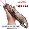 FXINBA 24/28cm Realistic Penis Sleeve Extender Huge Male Cock Sleeve Dick Enlargement Sex Toys For Men Delay Reusable Condom
