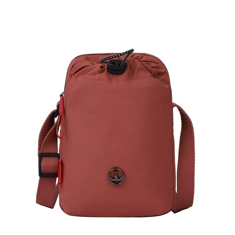 Nylon Vertical Phone Bag For Women With Drawstring Closure And Mobile Pocket
