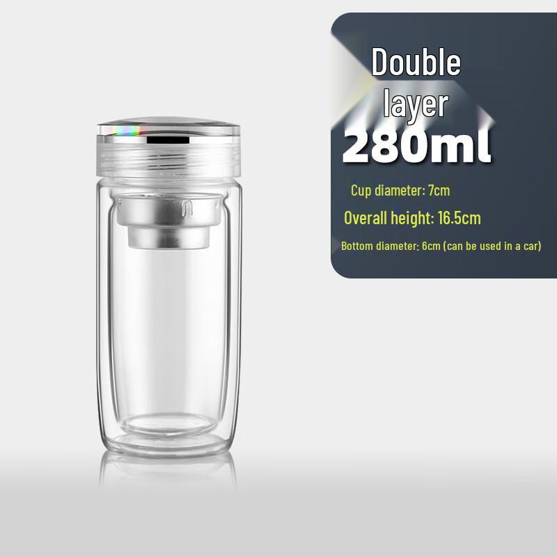 MINGHUI 3D Curved Goose Egg Double Wall Glass Tea Mug