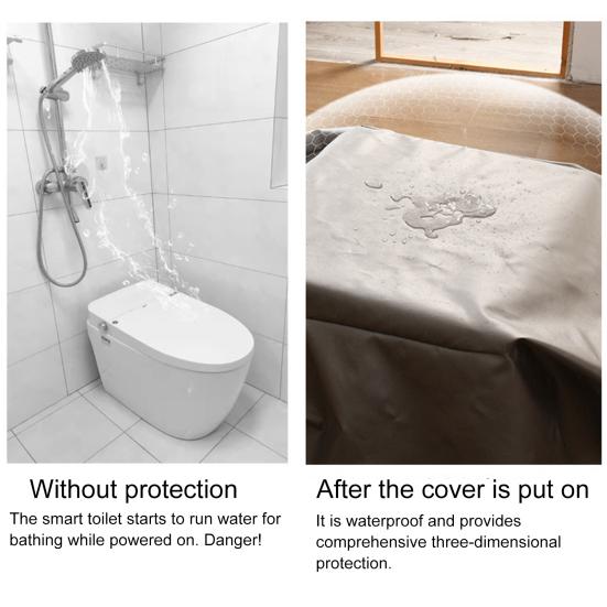 Yousheng Waterproof Toilet Cover Stain-Proof Fabric Easy to Clean Breathable Anti-Mildew Toilet Lid Cover for Home Bathroom Hotel Dormitory