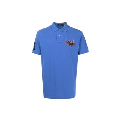 Polo Besticktes Logo Kurzarm Poloshirt Herren Oberteile Blau 710814437-013