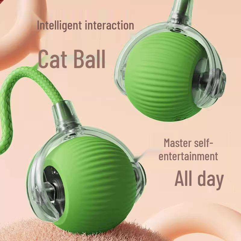 Interactive Bouncy Rope Ball Cat Toy: Bite-Resistant, Self-Amusement, and Boredom Relief Teaser