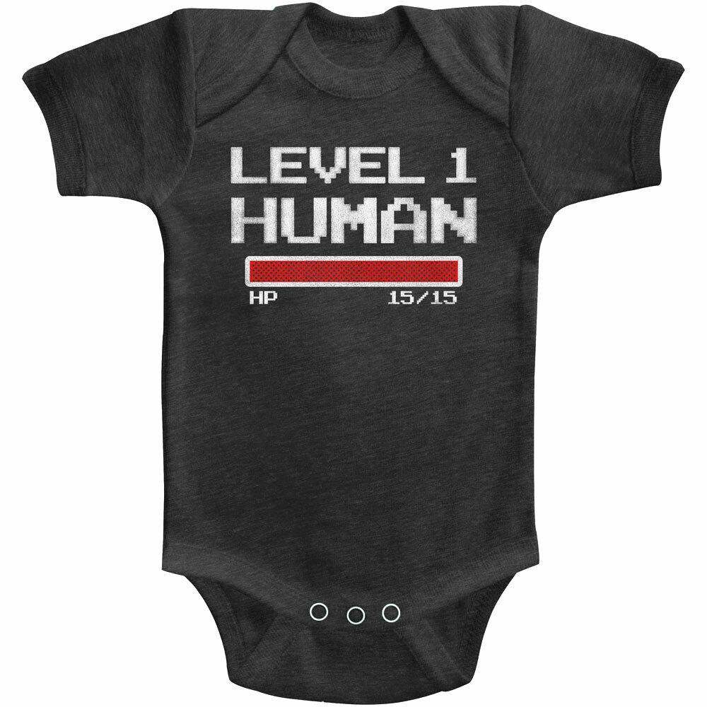 Gamer Society Level 1 Baby Strampler Einteiler Säugling Romper Extra Leben XL black