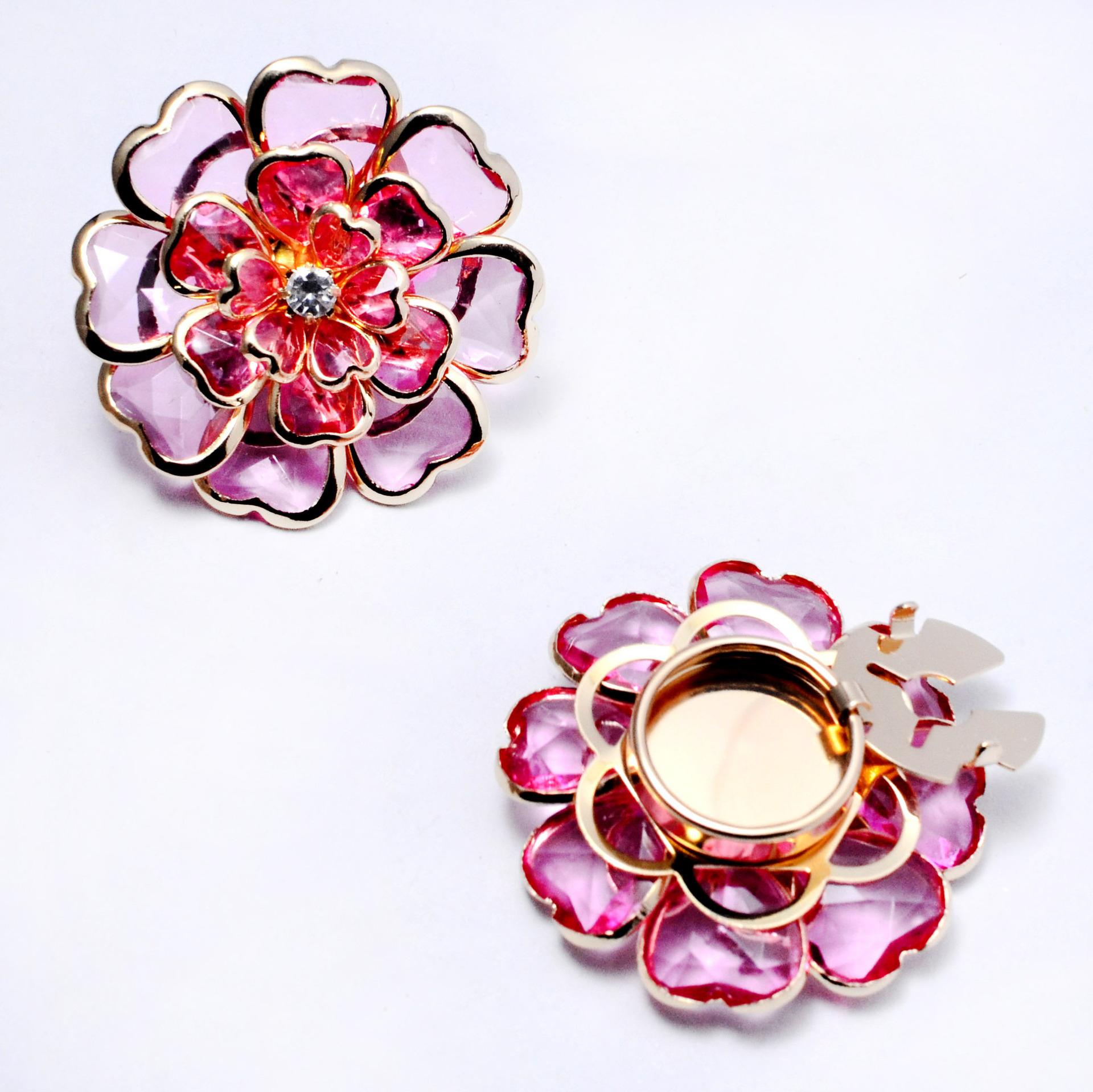 

Shirt Buckle Dripping Oil Flower Bronze Diamond Jewelry Button Set Brooch Buckle Cufflinks