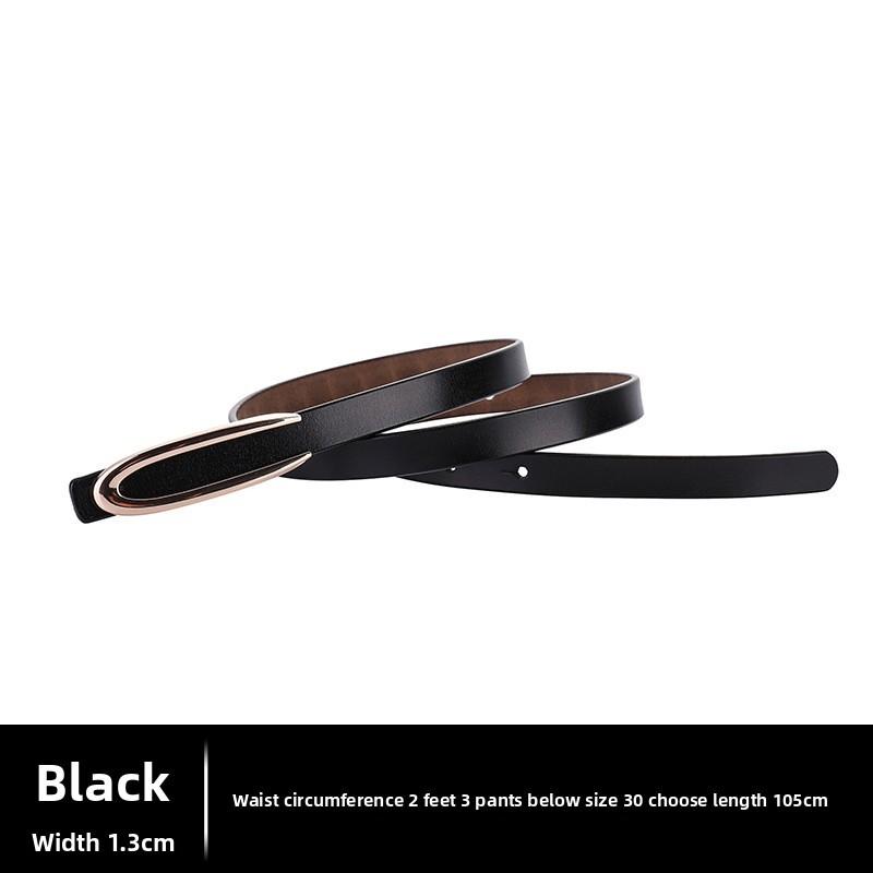 Fashionable Womens Leather Belt With Metallic Detail For Office And Casual Looks