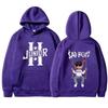 Interesting boy swinging logo printed hoodie