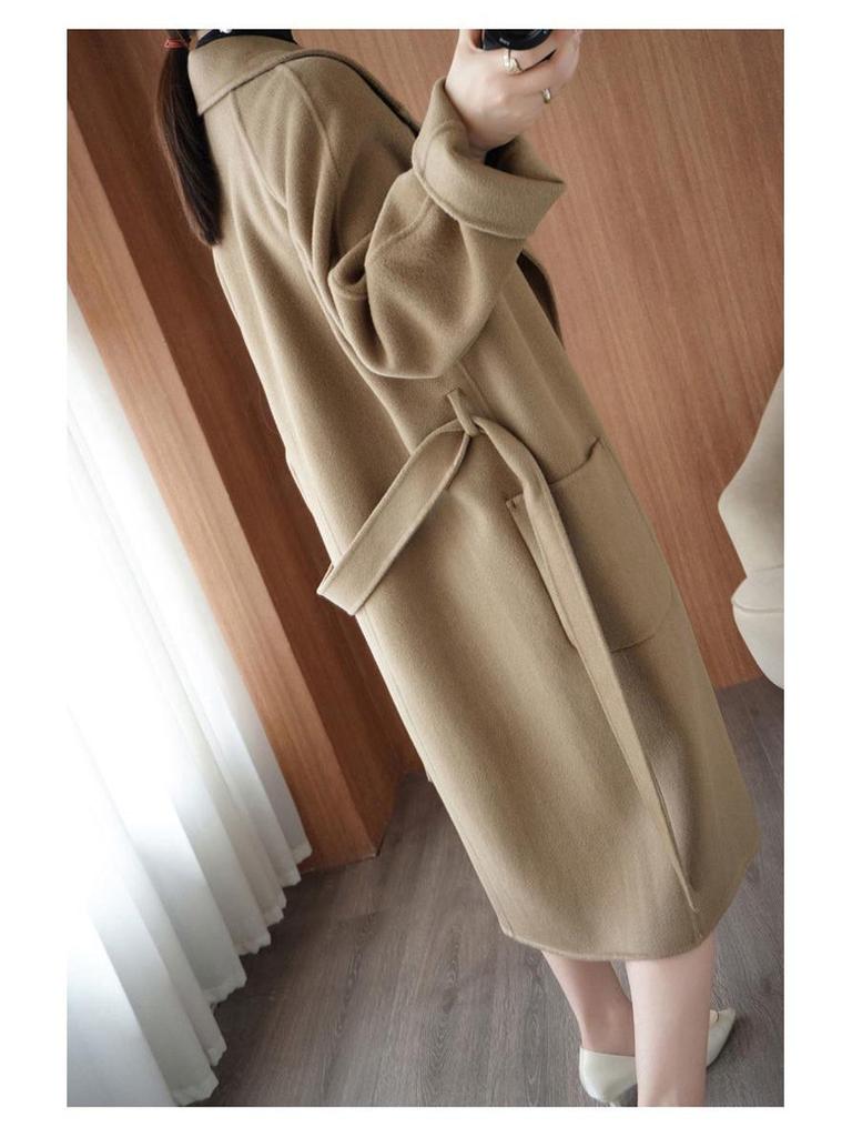 2023 Women's Mid-Length Oversized Double-Faced Cashmere Wool Coat