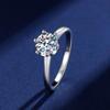 Classic One Carat Moissanite S925 Sterling Silver Ring: Elegant Proposal or Wedding Gift for Her
